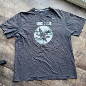 Men’s Gray Nike Ohio State Camo Buckeye Leaf Tee